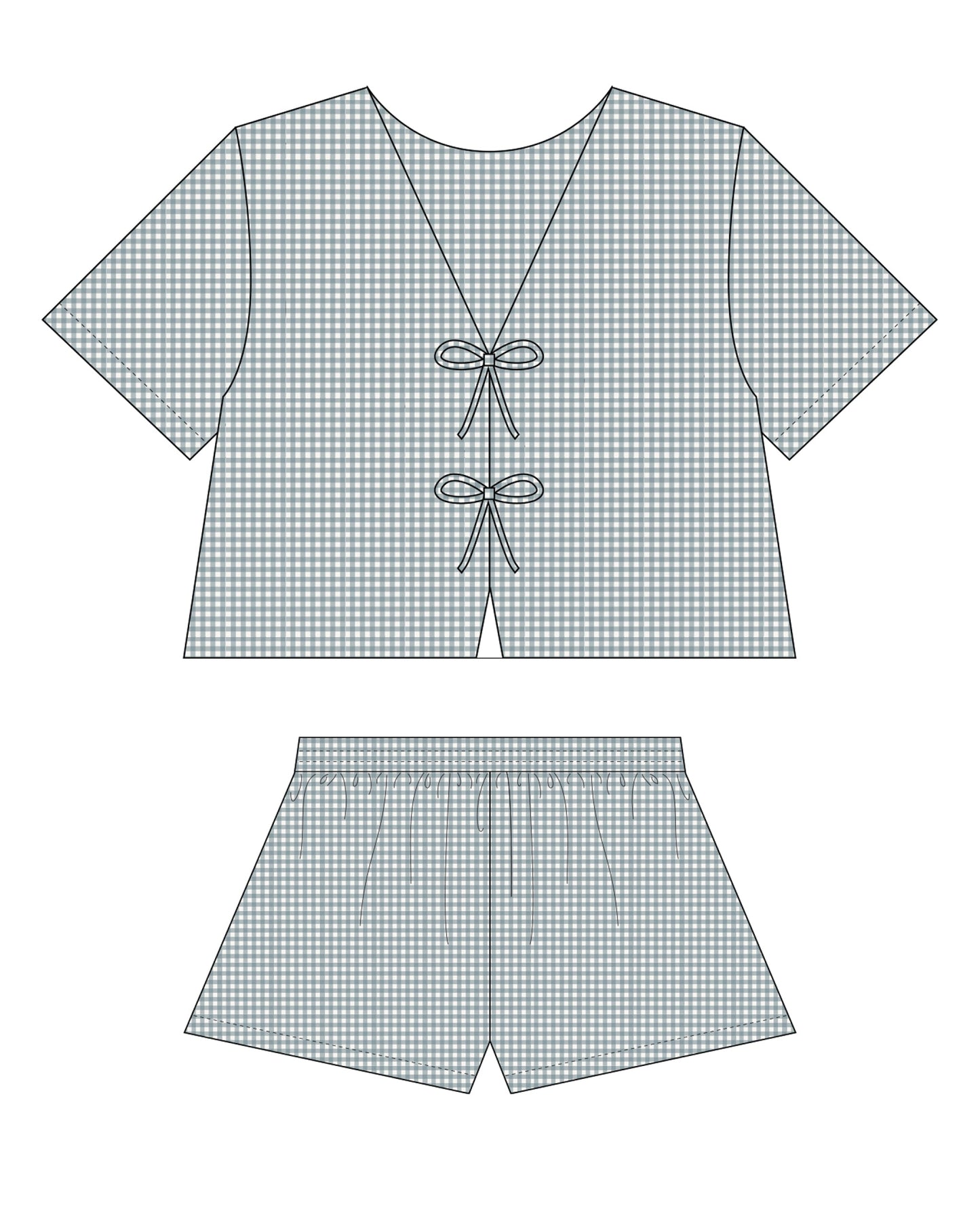 Women's Marine Gingham Juniper Set