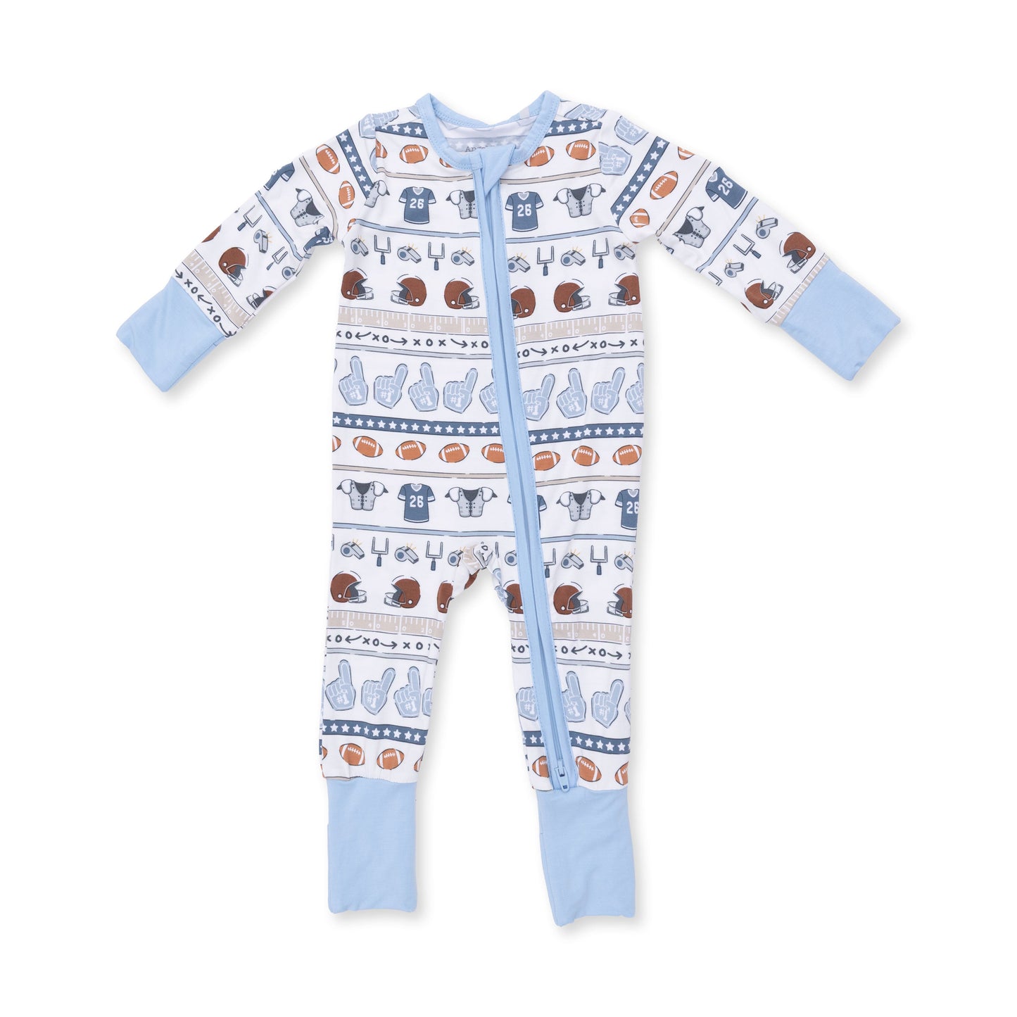 Football Stripe Zip Convertible Romper