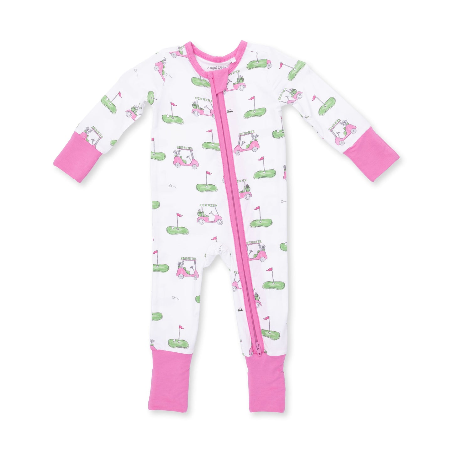 Golf Carts Pink Zip Convertible Romper