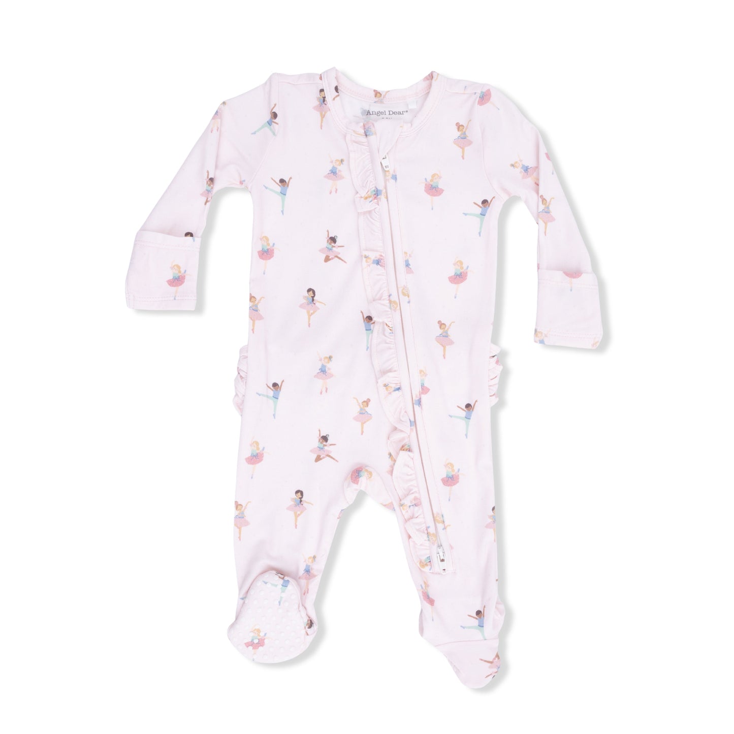Petite Ballet 2 Way Ruffle Front Zipper Footie