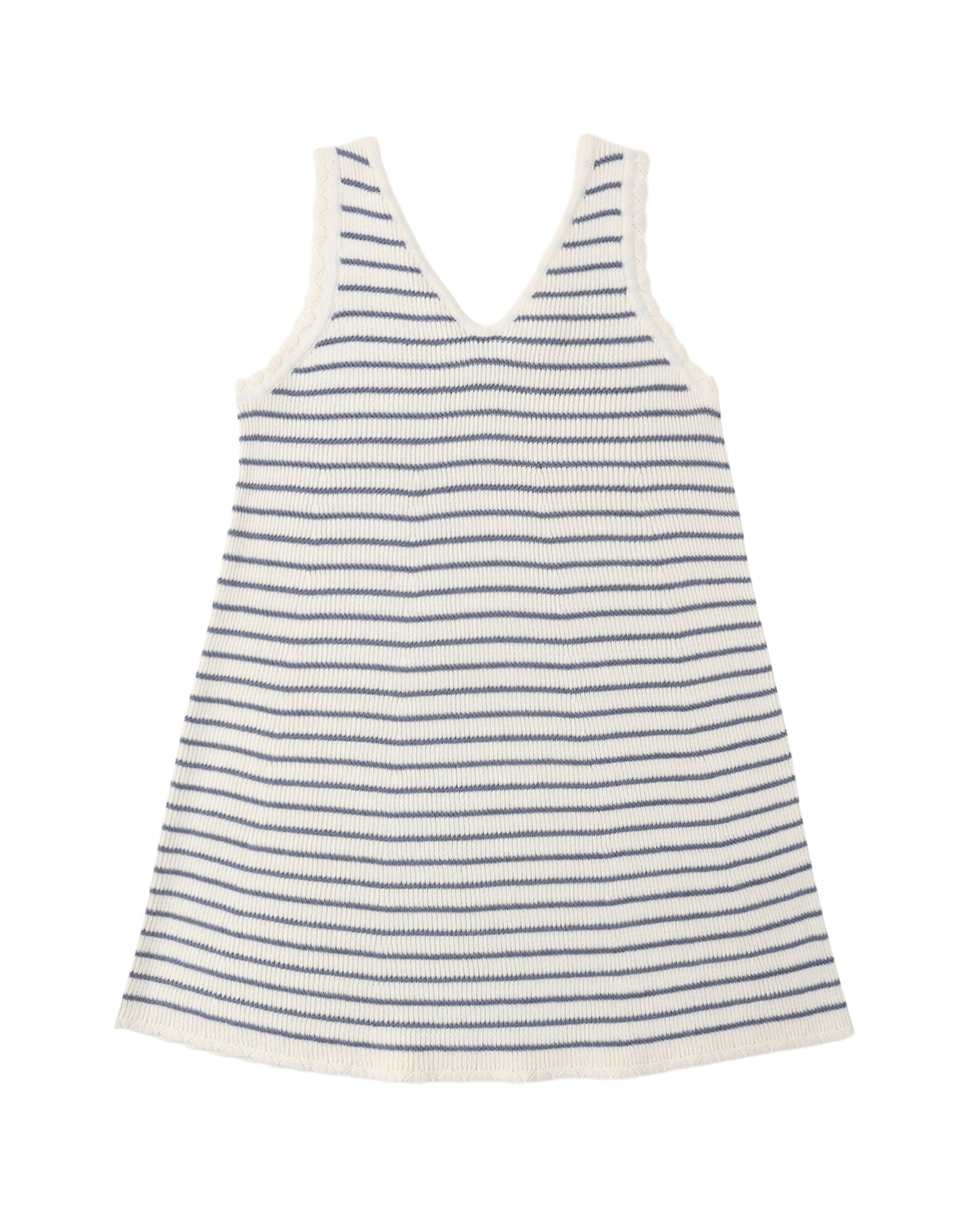 Marine Stripe Crochet Tank Mini Dress