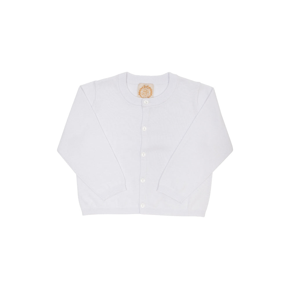 Worth Ave White Cambridge Cardigan - Pearlized Buttons