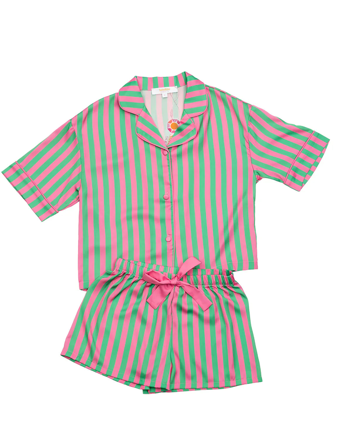 Silky Watermelon Short Sleeve Short Set